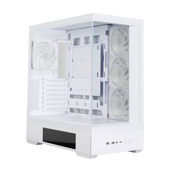 Zalman PC case  P40 DS without PSU, 2xUSB3.0, 1x Type C, 3x120mm ARGB Reverse,  1x120mm ARGB, VGA 420mm, LCS ready, TG Side/Front Panel, Display, ATX, white