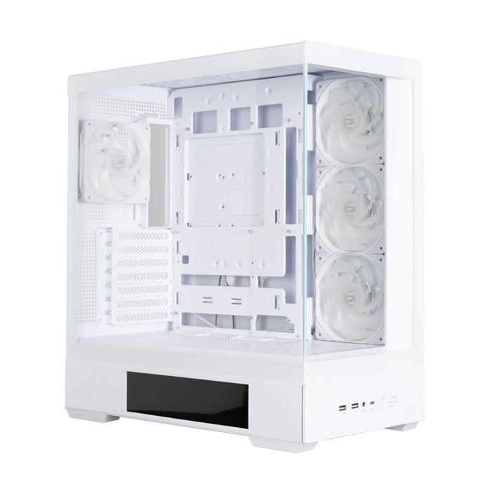 Zalman PC case  P40 DS without PSU, 2xUSB3.0, 1x Type C, 3x120mm ARGB Reverse,  1x120mm ARGB, VGA 420mm, LCS ready, TG Side/Front Panel, Display, ATX, white