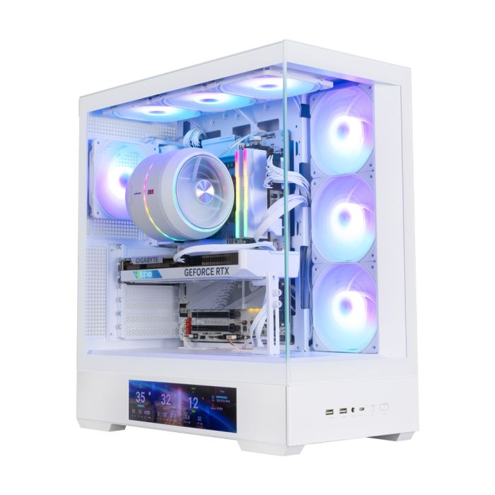 Zalman PC case  P40 DS without PSU, 2xUSB3.0, 1x Type C, 3x120mm ARGB Reverse,  1x120mm ARGB, VGA 420mm, LCS ready, TG Side/Front Panel, Display, ATX, white