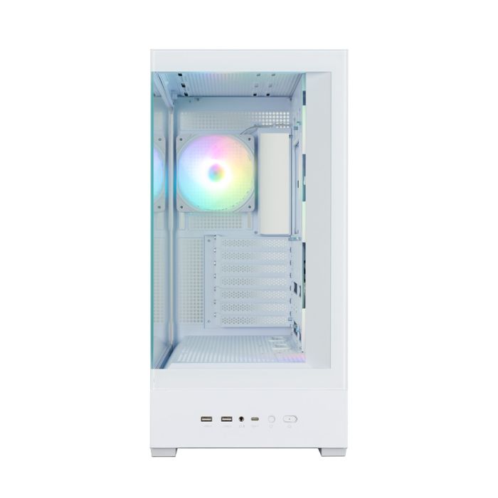 Zalman PC case  P40 DS without PSU, 2xUSB3.0, 1x Type C, 3x120mm ARGB Reverse,  1x120mm ARGB, VGA 420mm, LCS ready, TG Side/Front Panel, Display, ATX, white