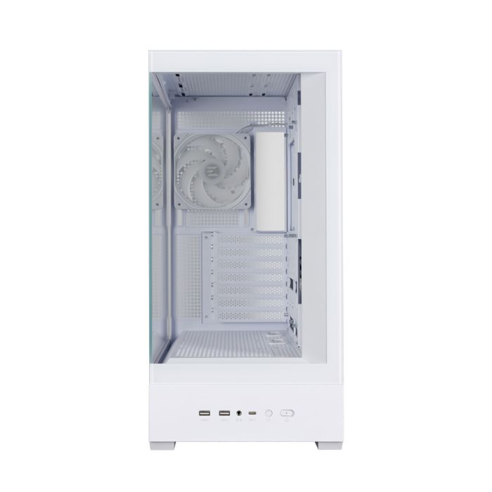 Zalman PC case  P40 DS without PSU, 2xUSB3.0, 1x Type C, 3x120mm ARGB Reverse,  1x120mm ARGB, VGA 420mm, LCS ready, TG Side/Front Panel, Display, ATX, white