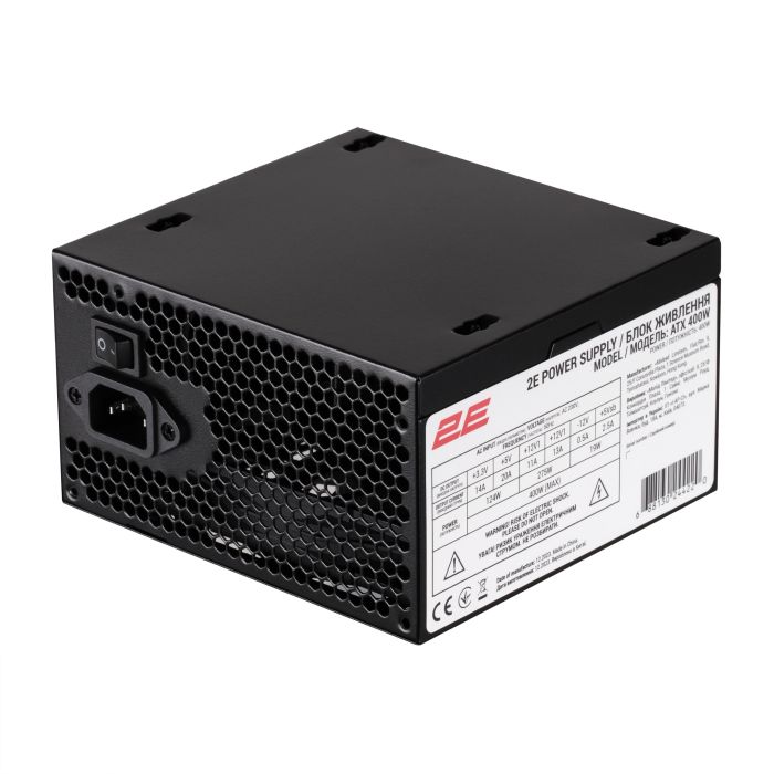 Корпус 2E Credo V285B-400 з БЖ 2E ATX400, 1xUSB3.0, 1х USB 2.0, 1xUSB Type-C, 1x120мм, VGA 300мм, mATX, чорний