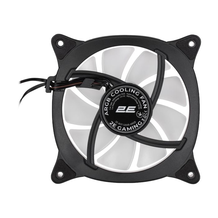 Корпусний вентилятор 2E GAMING Air Cool X Fan ACF120XB-ARGB, 120мм, 1200rpm, 3pin, 3pin +5VARGB, 20,4dBa, чорний