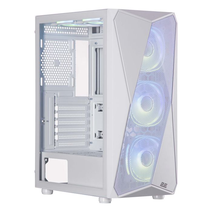 2E GAMING PC case Aruba G3313W, without PSU, 1xUSB3.0, 2xUSB2.0, 5x120mm ARGB, VGA 330mm, LCS ready, HUB, TG Side Panel, ATX, white