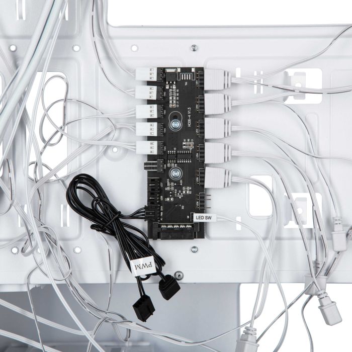 2E GAMING PC case Aruba G3313W, without PSU, 1xUSB3.0, 2xUSB2.0, 5x120mm ARGB, VGA 330mm, LCS ready, HUB, TG Side Panel, ATX, white