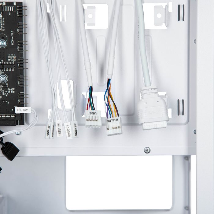 2E GAMING PC case Aruba G3313W, without PSU, 1xUSB3.0, 2xUSB2.0, 5x120mm ARGB, VGA 330mm, LCS ready, HUB, TG Side Panel, ATX, white