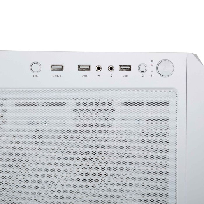 2E GAMING PC case Aruba G3313W, without PSU, 1xUSB3.0, 2xUSB2.0, 5x120mm ARGB, VGA 330mm, LCS ready, HUB, TG Side Panel, ATX, white
