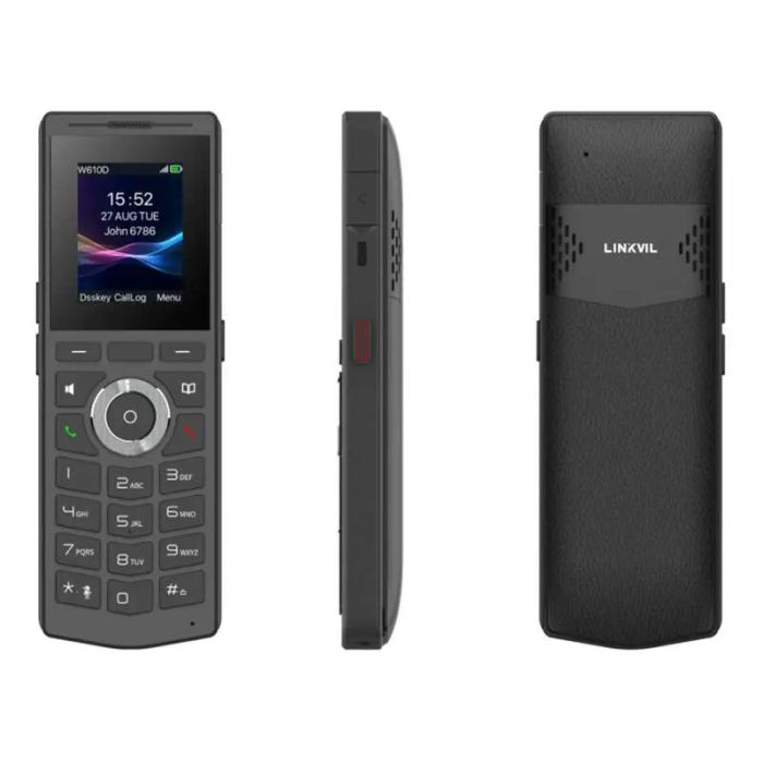 Трубка IP-DECT   , кольоровий дисплей 2.0” 240x320 LCD, 4 SIP лінії, робота з DECT-базою W710D, підключення гарнітури через BT 5.0 або роз’єм 3,5 мм Fanvil W610D