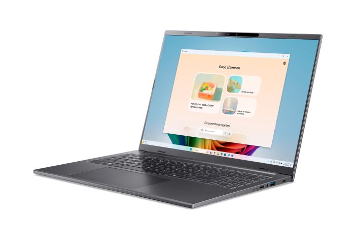 Ноутбук Acer Aspire 16 A16-11M 16" WUXGA IPS, Quallcomm X X1-26-100, 16GB, F512GB, UMA, Win11, серый