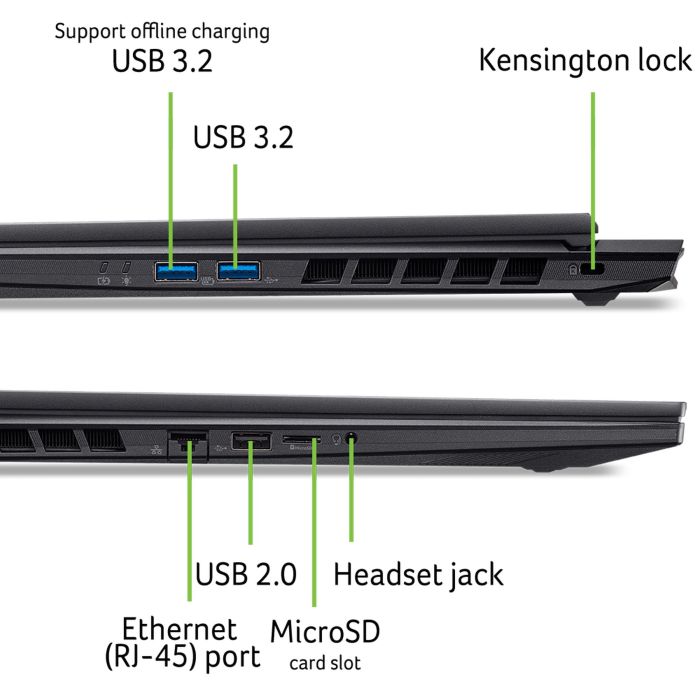 Ноутбук Acer Nitro 18 AN18-61 18" WQXGA IPS, AMD R7-350, 32GB, F2TB, NVD5070-8, Lin, черный