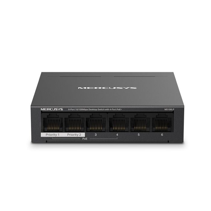 Комутатор MERCUSYS  6xFE (4xPoE), 40Вт, Некерований Mercusys MS106LP