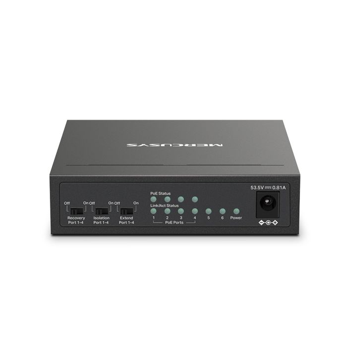 Комутатор MERCUSYS  6xFE (4xPoE), 40Вт, Некерований Mercusys MS106LP