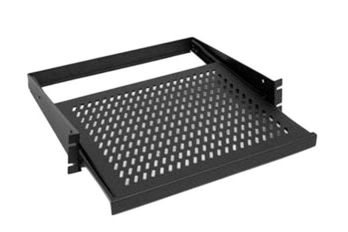 Полиця ZPAS 19", 2U, висувна, глибина 455 мм, чорна