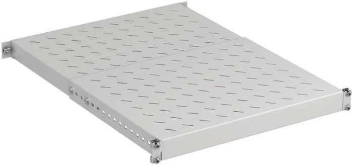 Полка ZPAS 19", 1U, регулируемая, глубина 350-600 мм, 150кг максимально, серая