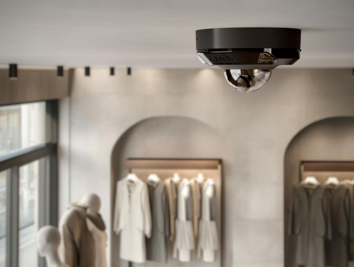 IP-Камера проводная Ajax DomeCam Mini HL black, 5Мп, 2.8мм, гибридная подсветка IR 15м, белый Led 15м, PoE, True WDR, IP65, ИК 15м, аудио, угол обзора 100°–110°, мини-купольная, чёрная