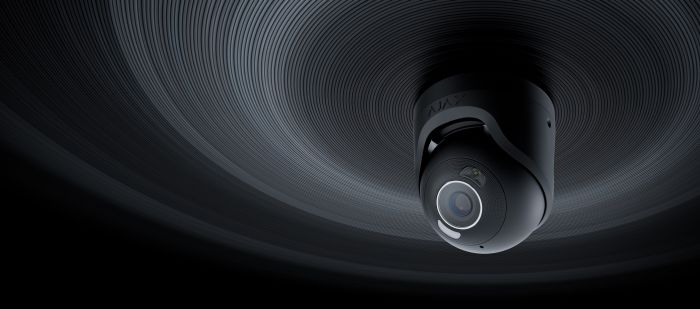 IP-Камера дротова Ajax TurretCam HL black 5мп, 2.8мм, гібридне підсвічування IR 50м, білий Led 50м, Poe, True WDR, IP 65, ІЧ 50м, аудіо, кут огляду 100° до 110°, купольна, чорна