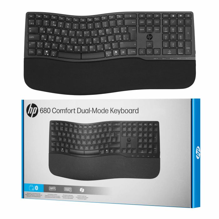 HP Keyboard membrane 680 Comfort Dual-Mode 111key, BT, EN/UK, black