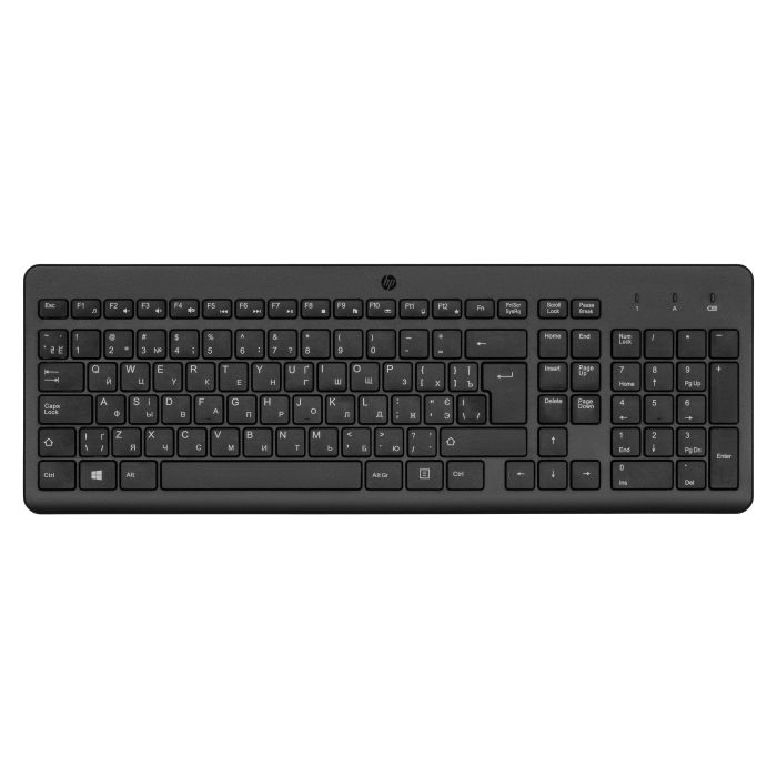 Клавиатура мембранная HP 220, 104key, WL, EN/UK, чёрный