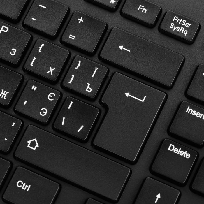 Клавиатура мембранная HP 220, 104key, WL, EN/UK, чёрный