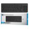 Клавиатура мембранная HP 220, 104key, WL, EN/UK, чёрный