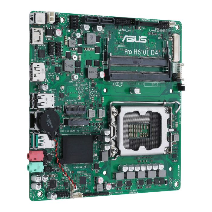 ASUS Motherboard PRO H610T-CSM s1700 H610 2xDDR5 M.2 HDMI DP LVDS Thin mITX