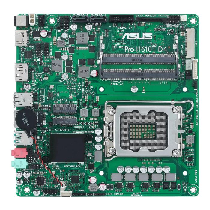 ASUS Motherboard PRO H610T-CSM s1700 H610 2xDDR5 M.2 HDMI DP LVDS Thin mITX