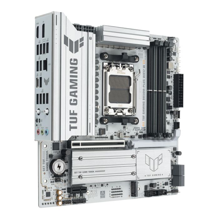 ASUS Motherboard TUF GAMING B850M-PLUS WIFI7 W sAM5 B850 4xDDR5 M.2 HDMI DP Wi-Fi BT mATX white