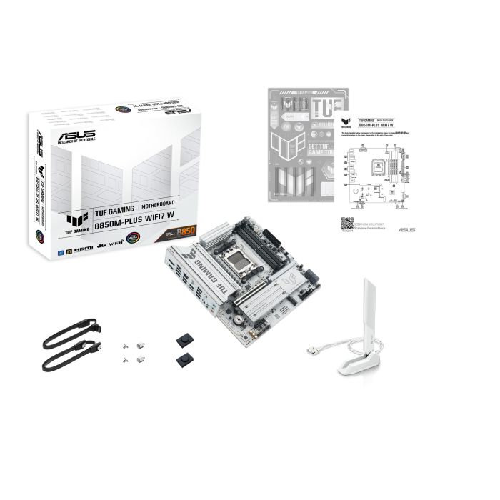 ASUS Motherboard TUF GAMING B850M-PLUS WIFI7 W sAM5 B850 4xDDR5 M.2 HDMI DP Wi-Fi BT mATX white