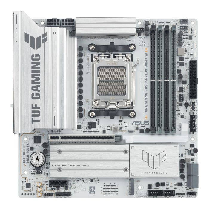 ASUS Motherboard TUF GAMING B850M-PLUS WIFI7 W sAM5 B850 4xDDR5 M.2 HDMI DP Wi-Fi BT mATX white