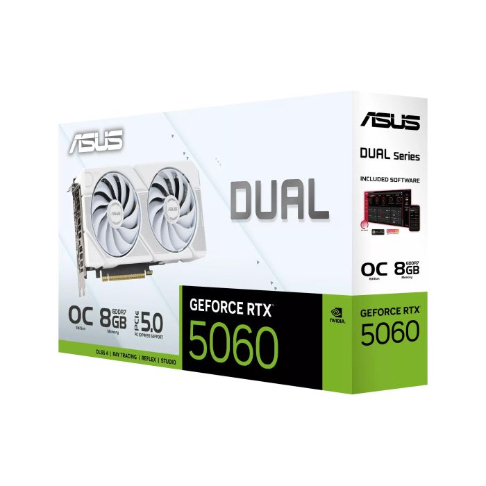 Видеокарта ASUS GeForce RTX 5060 8GB GDDR7 OC DUAL-RTX5060-O8G-WHITE белый