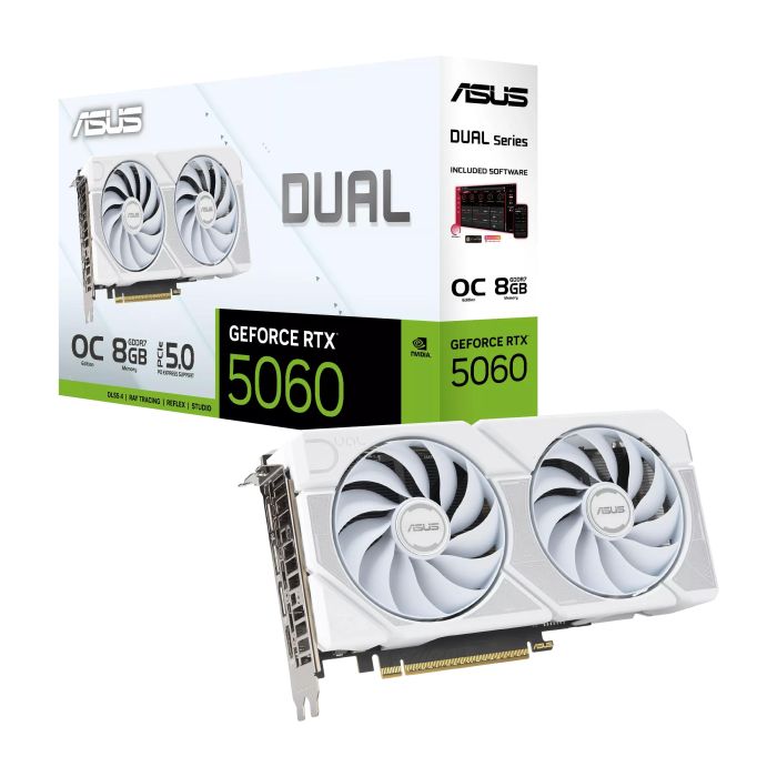 Видеокарта ASUS GeForce RTX 5060 8GB GDDR7 OC DUAL-RTX5060-O8G-WHITE белый
