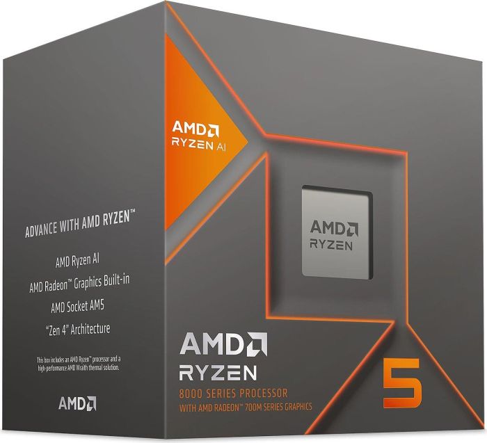 ЦПУ AMD Ryzen 5 8600G 6C/12T 4.3/5.0GHz Boost 16Mb Radeon Graphics AM5 65W Wraith Stealth cooler Box
