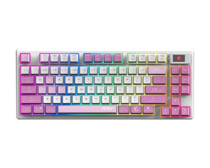 Keyboard mechanical MSI FORGE GK600 TKL W VIOLET UA 83key, mechanical Linear, USB-A, Wireless, Bluetooth, EN/UKR/RU, RGB, violet
