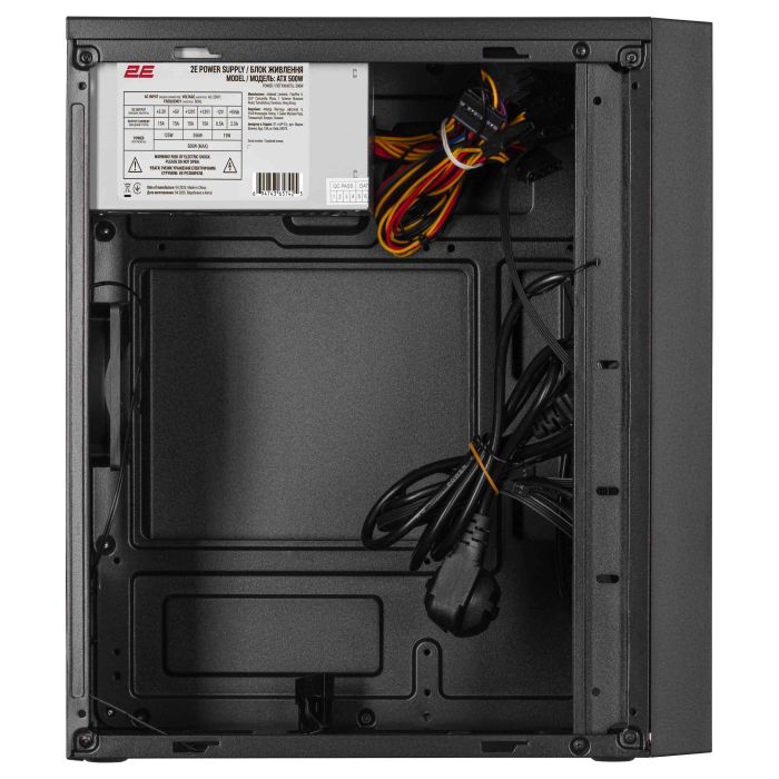 Корпус 2E TeamX TMX04 с БП 2E ATX500W, 2xUSB3.0, 1x80мм, VGA 220мм, mATX, чёрный