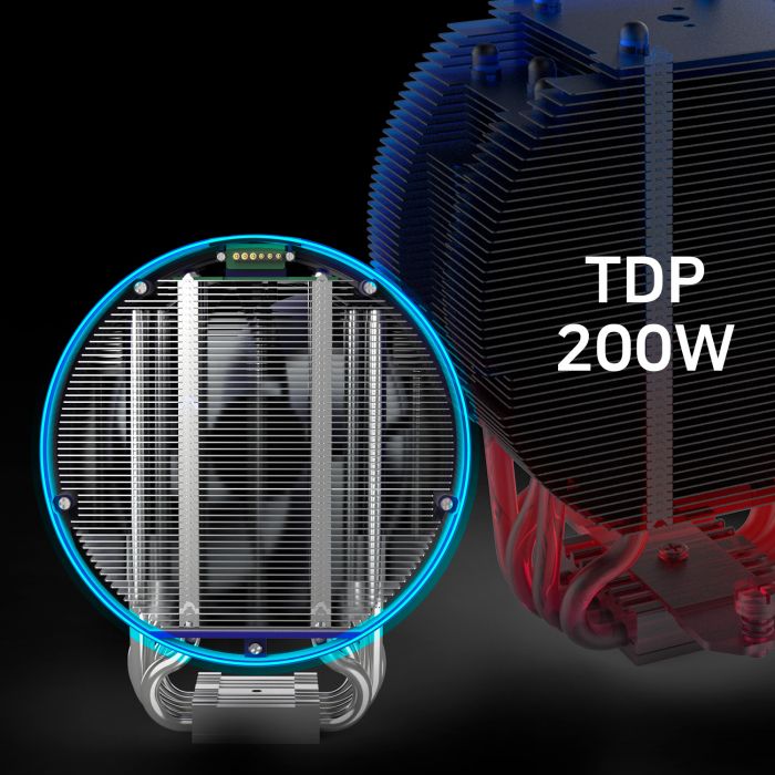 Процесорний кулер Zalman ZET5, ARGB LGA 1851, 1700, 1200, 115x, AM5, AM4,  4pin PWM, 3pin+5VARGB, TDP200W, чорний