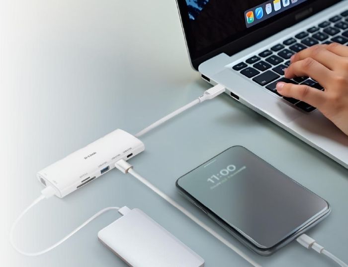 USB-С Хаб   10in1  2xHDMI, 1xGE, 2xUSB-C, 1xUSB-A 3.1, 1xUSB-A 3.0, 1xSD, 1xmicroSD, 1xUSB-C PD D-Link DUP-A01