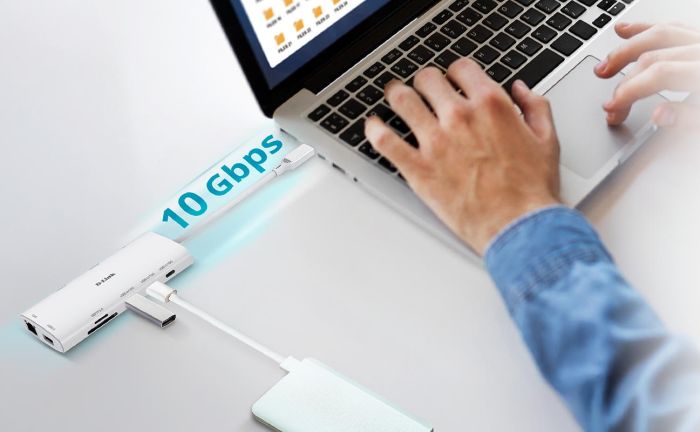 USB-С Хаб   10in1  2xHDMI, 1xGE, 2xUSB-C, 1xUSB-A 3.1, 1xUSB-A 3.0, 1xSD, 1xmicroSD, 1xUSB-C PD D-Link DUP-A01