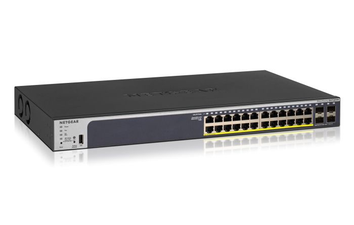 NETGEAR Switch GS728TPP 24xGE PoE, 4xSFP, 384W, Managed L2