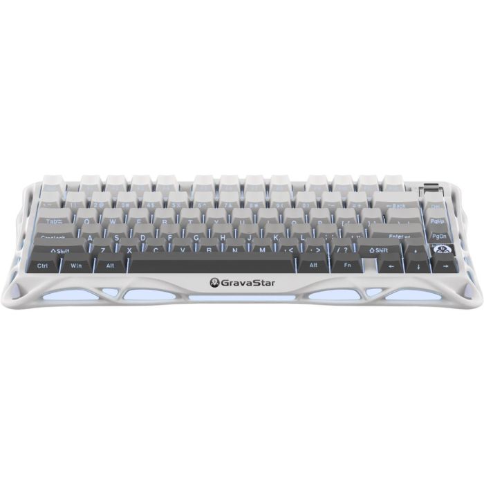 Клавиатура механическая GravaStar Mercury K1 80keys, GravaStar x Kailh Cheery Pink, EN/UKR, BT/WL/USB, білий