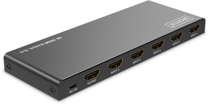 DIGITUS 5x1 HDMI Switch, 4K/60Hz HDCP 2.2