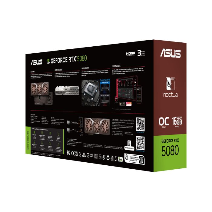 Відеокарта ASUS GeForce RTX 5080 16GB GDDR7 OC RTX5080-O16G-NOCTUA