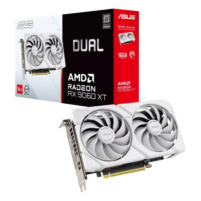 Видеокарта ASUS Radeon RX 9060 XT 16GB GDDR6 OC DUAL-RX9060XT-16G-WHITE белый