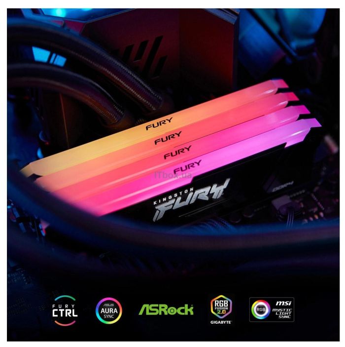Пам'ять ПК Kingston DDR4 16GB 3200 FURY Beast RGB