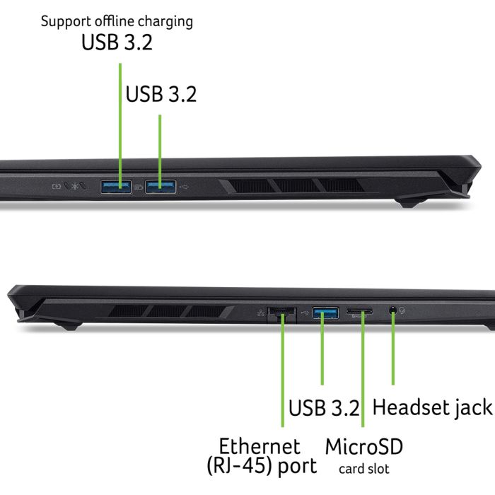 Ноутбук Acer Nitro V 16S ANV16S-71 16" WUXGA IPS, Intel 5-210H, 32GB, F1TB, NVD5060-8, Lin, чорний
