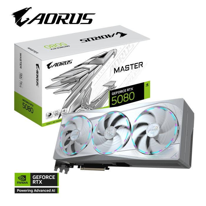 GIGABYTE Graphic Adapter GeForce RTX 5080 16GB GDDR7 AORUS MASTER ICE