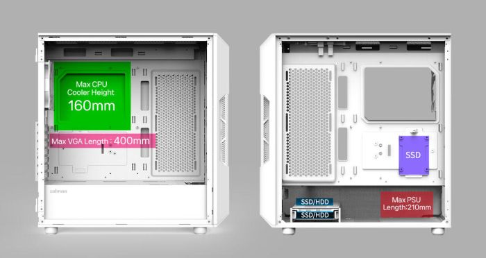 Корпус Zalman I3 Neo ARGB V2 без БП, 2xUSB3.0, 1x Type C, 4x120мм, ARGB, VGA 355мм, LCS ready, TG Side Panel, ATX, белый