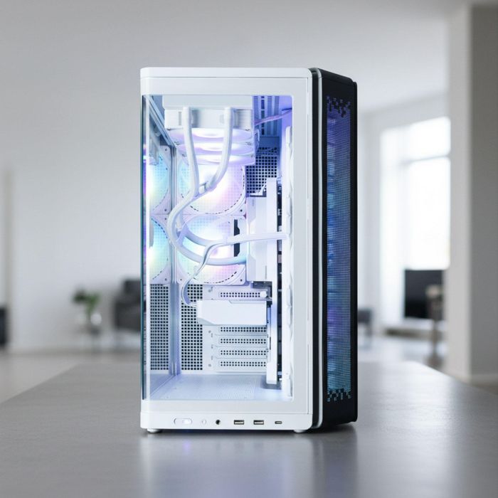 Корпус Zalman P60 без БП, 2xUSB3.0, 1x Type C, 3x120мм ARGB Reverse, 2x120мм ARGB, VGA 435мм, LCS ready, Curved Tempered Glass, Dual Chamber, ATX, белый