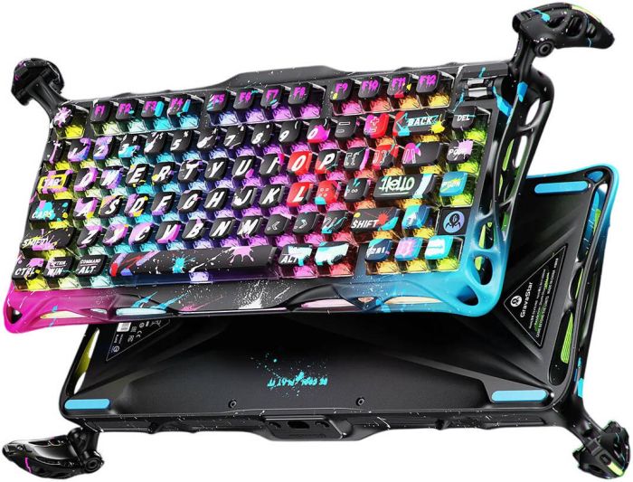 Клавиатура механическая GravaStar Mercury V75 Pro 80keys, Magnetic Jade Gaming, 8K, USB-A, RGB, Neon Graffiti