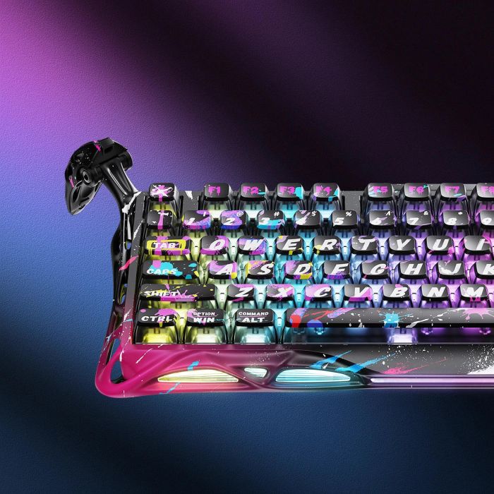 Клавиатура механическая GravaStar Mercury V75 Pro 80keys, Magnetic Jade Gaming, 8K, USB-A, RGB, Neon Graffiti