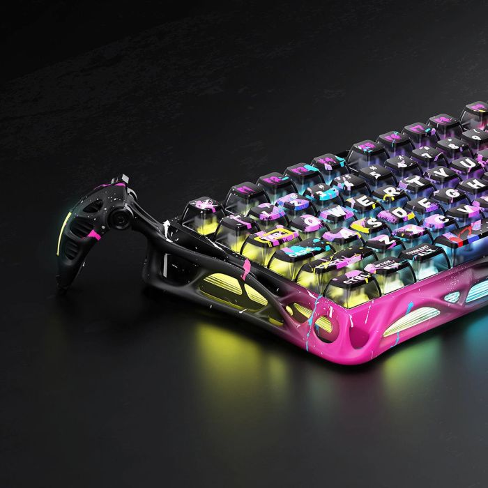 Клавиатура механическая GravaStar Mercury V75 Pro 80keys, Magnetic Jade Gaming, 8K, USB-A, RGB, Neon Graffiti